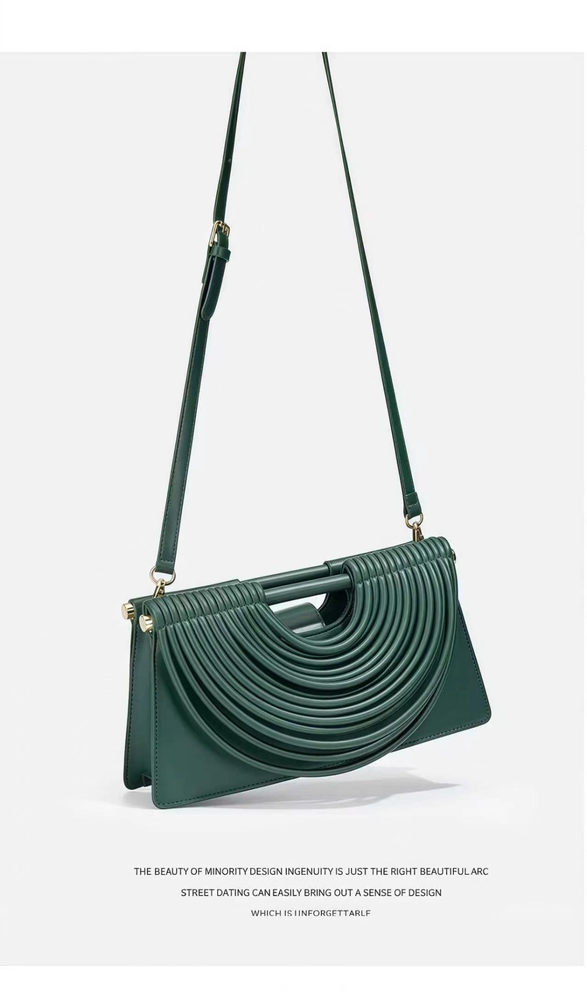 Green handwoven crossbody bag product view